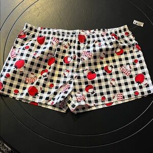 💁‍♀️WOMEN Hello Kitty Checkered Women's boxer Shorts with Red Accents